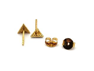 pendientes oro 18k con piedra con circonita