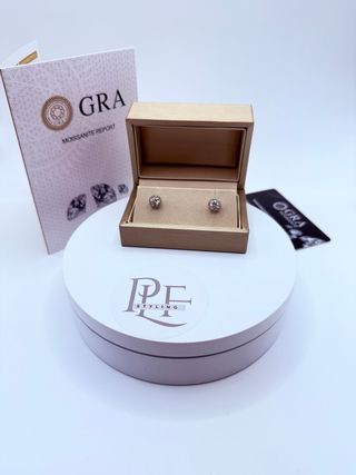 Orecchini Halo Moissanite 0.5 ct