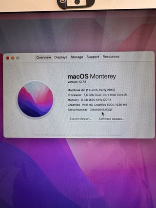 MacBook Air 13” 2015 i5 8GB RAM 256GB SSD