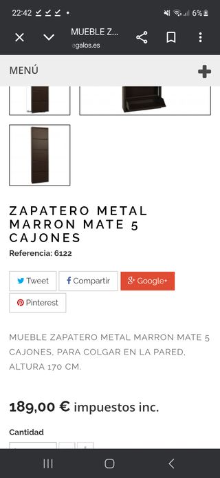 Zapatero negro 5 niveles metal