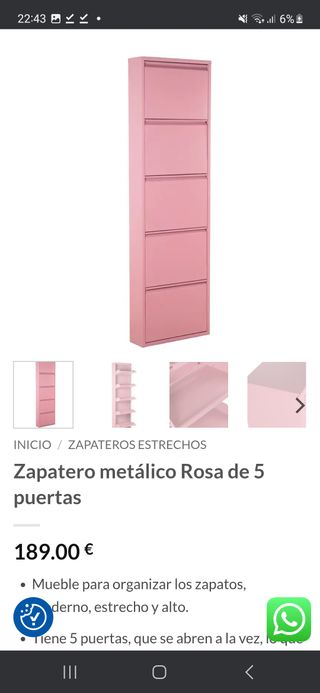 Zapatero negro 5 niveles metal