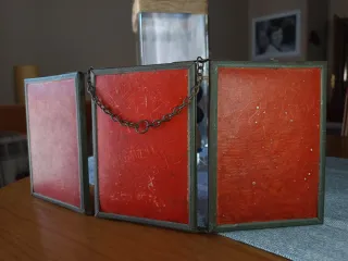 Espejo tríptico barbero antiguo