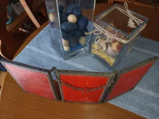 Espejo tríptico barbero antiguo