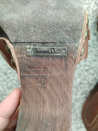 Sandalias de piel y madera Massimo Dutti T.40