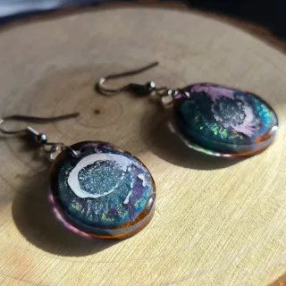 Pendientes Artesanales Resina Multicolor