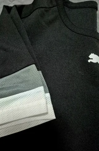 Camiseta Puma Negra y Gris