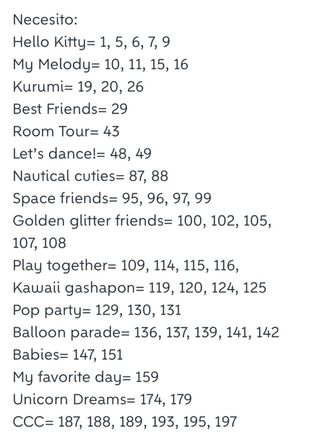 Cartas Hello Kitty y Amigos