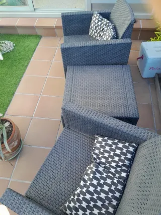 Conjunto terraza sillones y mesa ratán