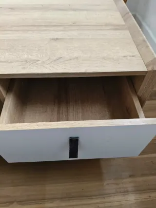 Mesa de centro madera y blanco