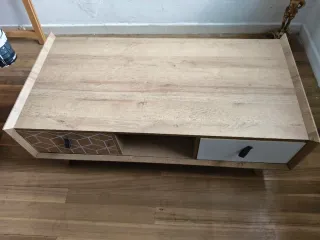 Mesa de centro madera y blanco