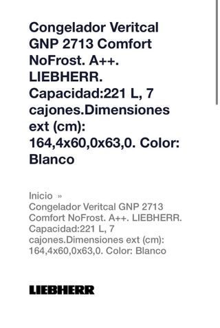 Congelador vertical 7 cajones NO NEGOCIABLE