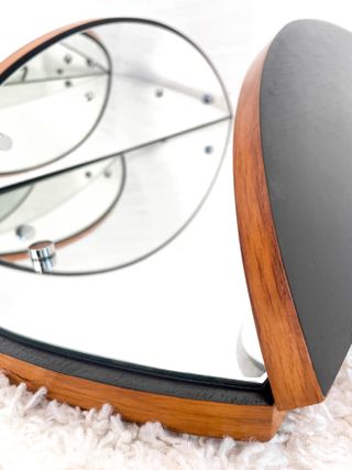 ESPEJO TRÍPTICO VINTAGE. MADERA MACIZA. 60s