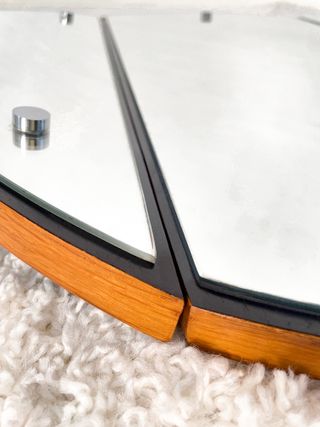 ESPEJO TRÍPTICO VINTAGE. MADERA MACIZA. 60s