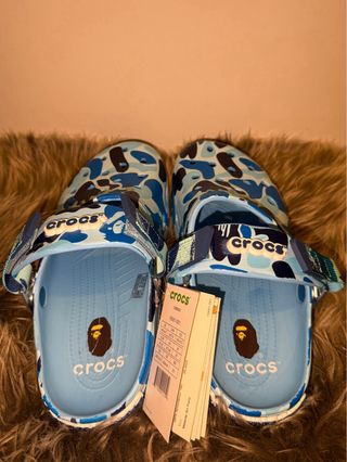 Crocs x Bape Talla 41-42 Camuflaje Azul