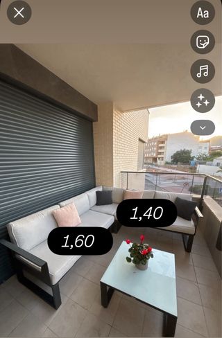 Conjunto Sofás y Mesa Terraza Negro/Gris