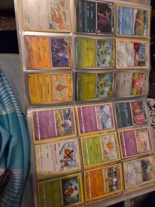 Álbum de cartas Pokémon variadas