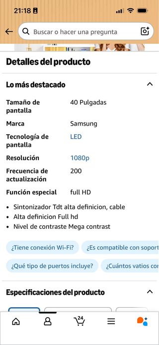 Televisor Samsung Negro