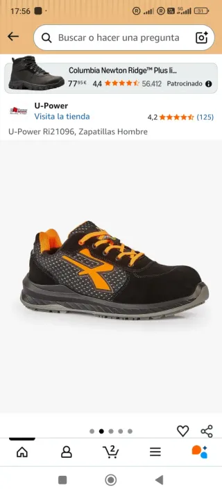 Zapatos de seguridad negros y naranjas