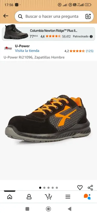 Zapatos de seguridad negros y naranjas