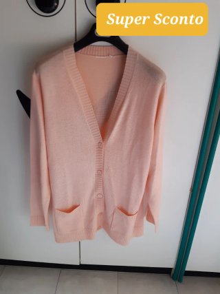 Cardigan Albicocca Made in Italy Taglia 52/54