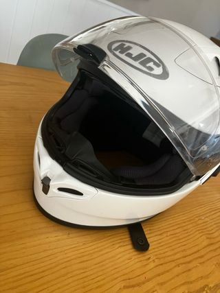 Casco de moto HJC blanco talla L