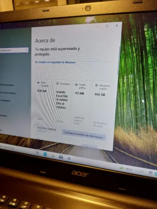 Portátil Acer i5 Negro