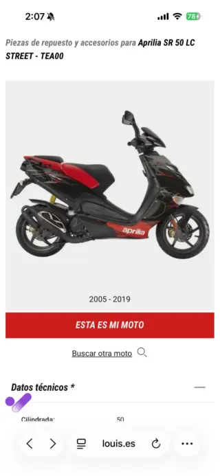 Aprilia Scooter Negra y Roja