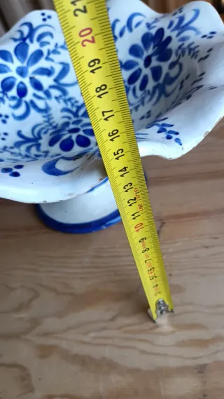 Centro de mesa vintage cerámica azul y blanco