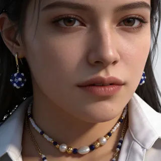 Collar y pendientes dorado acero inox