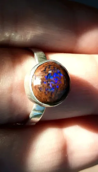 Anillo Plata Ópalo Natural