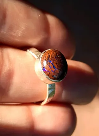 Anillo Plata Ópalo Natural