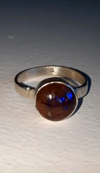 Anillo Plata Ópalo Natural