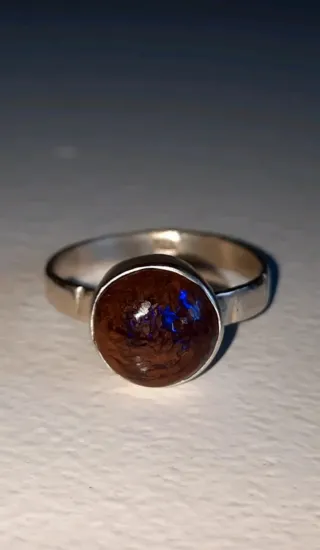 Anillo Plata Ópalo Natural