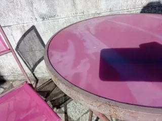 Mesa y 2 Sillas Plegables Jardín