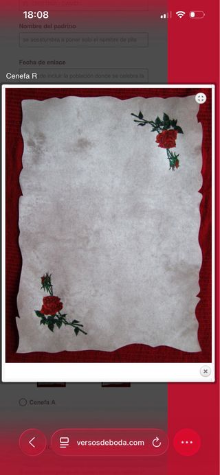 Versos de boda a mano con caligrafia a mano.