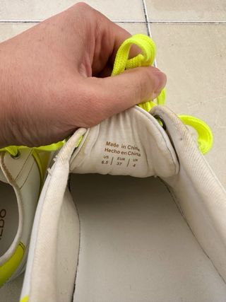 Sapatilhas Aldo sola alta branco verde primavera