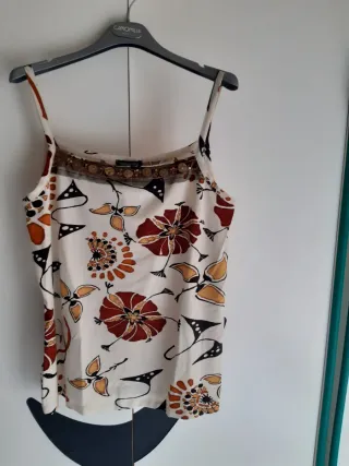 Top Elena Mirò Vintage  94%Viscosa Tg.48 Beige