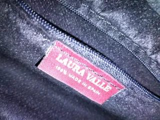 Bolso Piel Flor Negro Laura Valle