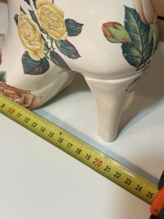 Vaso Ceramica Scarpa Stivaletto Fiori