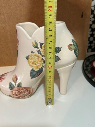 Vaso Ceramica Scarpa Stivaletto Fiori