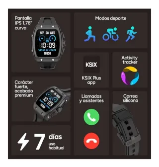 Smartwatch Ksix Hero2 Go Negro