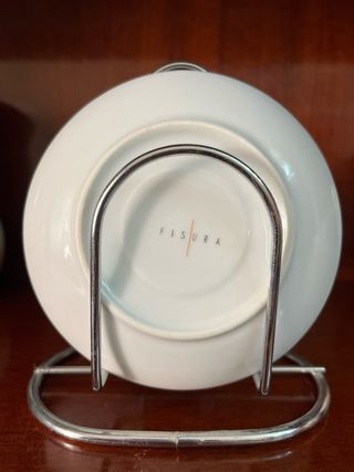 Set 2 Tazas Café con Platos y Soporte FISURA Flore