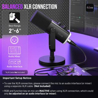 FIFINE Micrófono XLR/USB Grabación