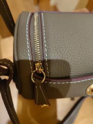 Bolso piel mujer gris verdoso nuevo