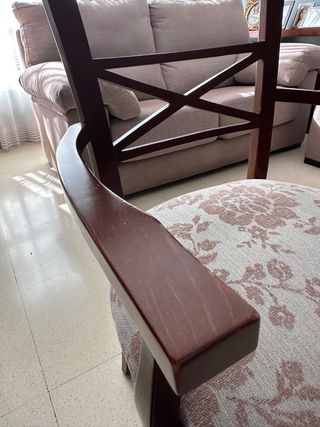 Mesa comedor extensible redonda con 6 sillas