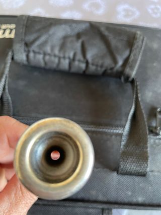 Trompeta Pocket dorada con funda