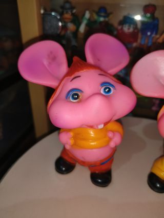 3 figuras años 80 Topo Gigio goma blanda chifle