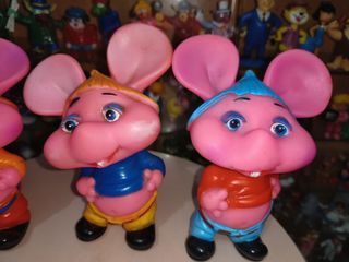 3 figuras años 80 Topo Gigio goma blanda chifle