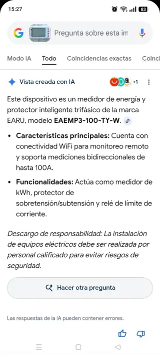 Medidor Energía Trifásico WiFi 100A