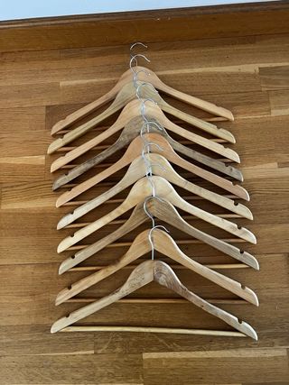 10 Perchas Madera Natural